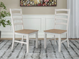 Purlaney Antique White/Natural Dining Chair, Set of 2 from Ashley - Luna Furniture