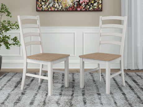 Purlaney Antique White/Natural Dining Chair, Set of 2 from Ashley Furniture - Luna Furniture