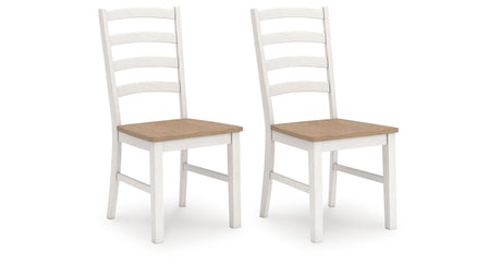 Purlaney Antique White/Natural Dining Chair, Set of 2 from Ashley Furniture - Luna Furniture