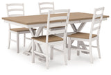 Purlaney Dining Table and 8 Chairs in Antique White/Natural from Ashley - Luna Furniture