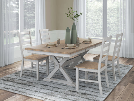Purlaney Dining Table and 8 Chairs in Antique White/Natural from Ashley - Luna Furniture