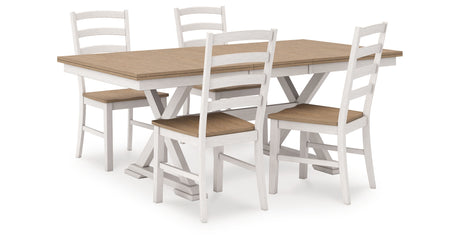 Purlaney Two Tone Extension Dining Table and 4 Chairs from Ashley Furniture - Luna Furniture