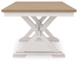 Purlaney Two Tone Extension Dining Table, 4 Chairs and Bench from Ashley Furniture - Luna Furniture