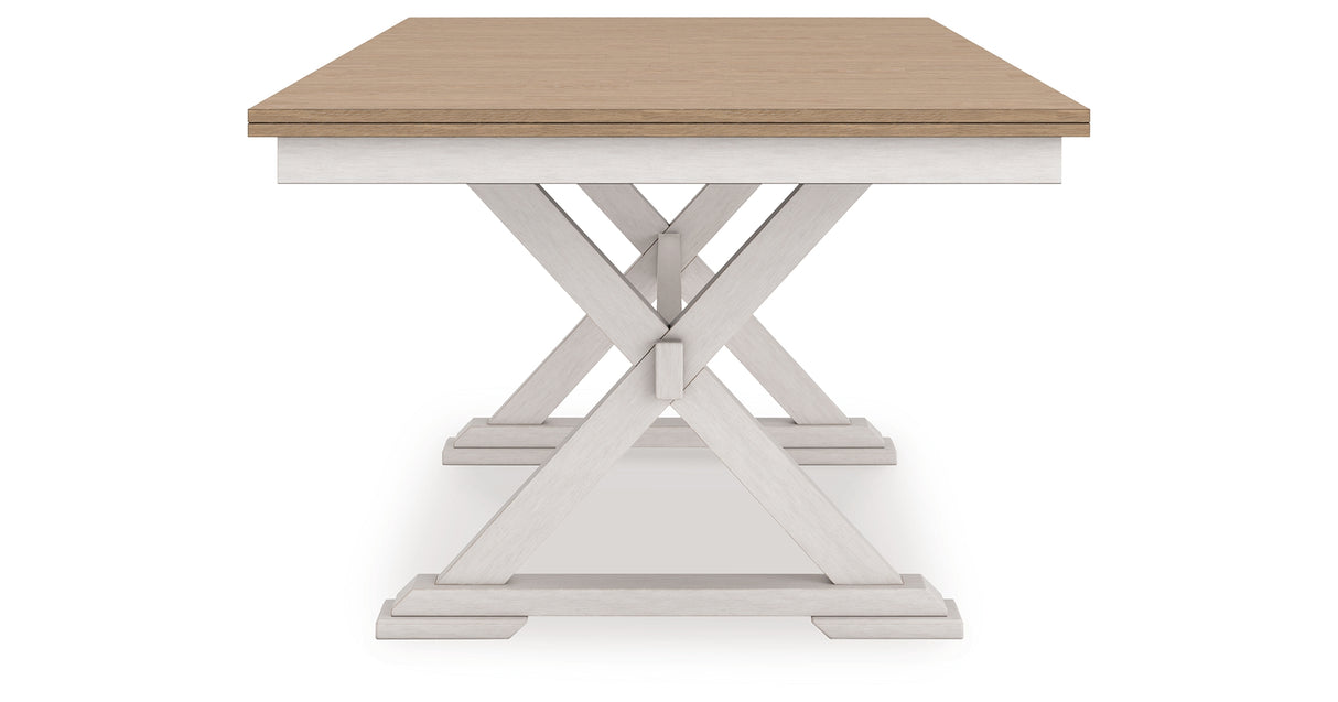 Purlaney Two Tone Extension Dining Table, 4 Chairs and Bench from Ashley Furniture - Luna Furniture