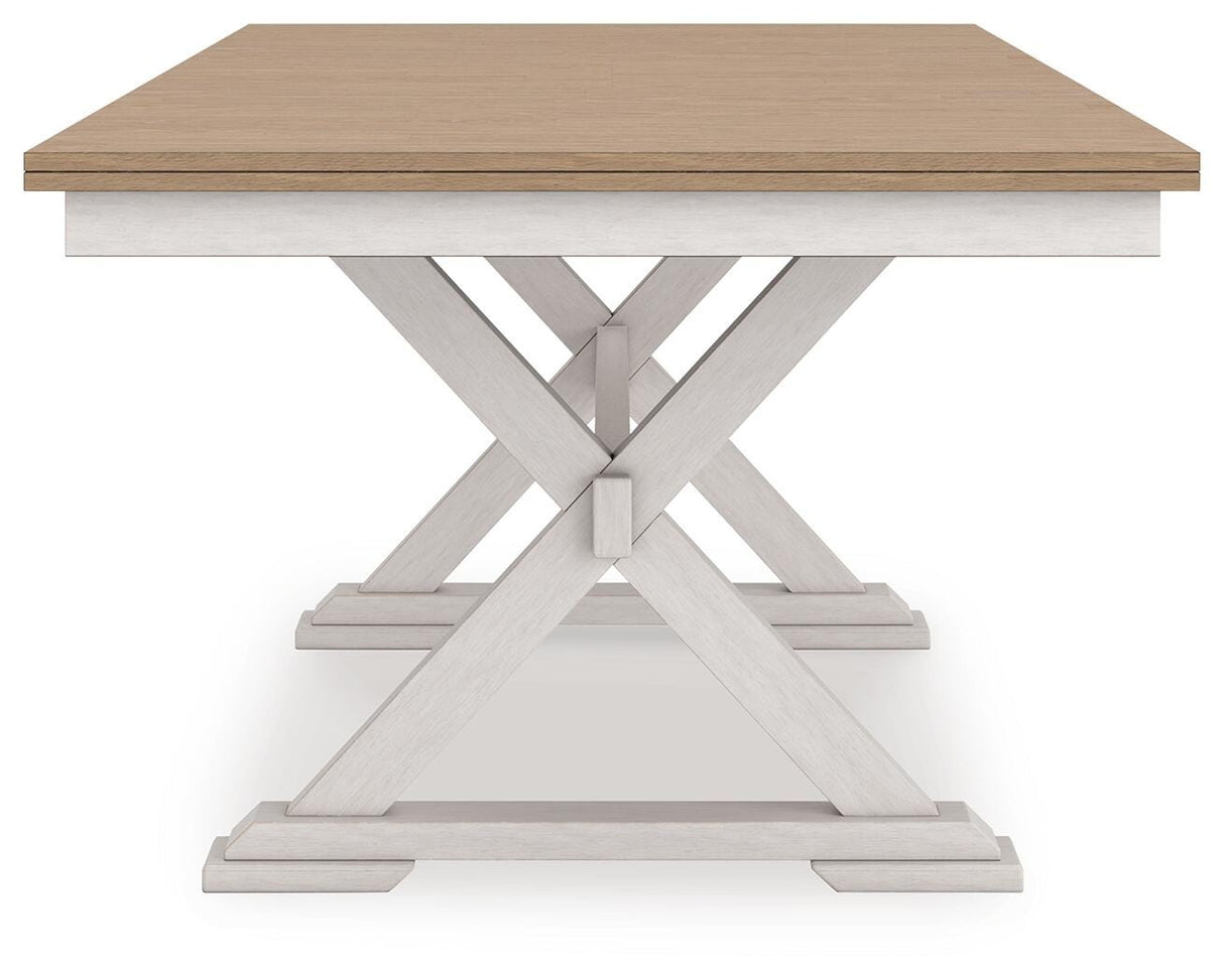 Purlaney Antique White/Natural Dining Butterfly Extension Table from Ashley Furniture - Luna Furniture