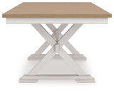 Purlaney Antique White/Natural Dining Butterfly Extension Table from Ashley Furniture - Luna Furniture