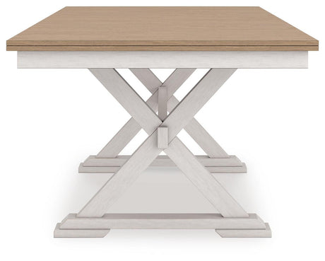 Purlaney Antique White/Natural Dining Butterfly Extension Table from Ashley Furniture - Luna Furniture