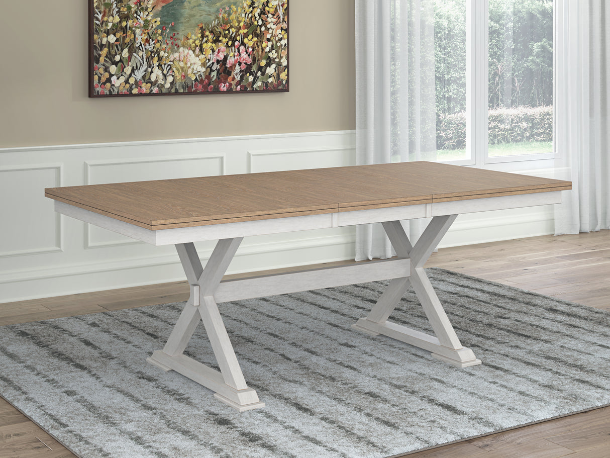 Purlaney Antique White/Natural Dining Butterfly Extension Table from Ashley - Luna Furniture
