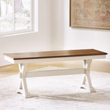 Brinfern Brown/Antique White Large Dining Room Bench from Ashley - Luna Furniture