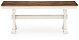 Brinfern Brown/Antique White Large Dining Room Bench from Ashley - Luna Furniture