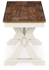 Brinfern Brown/Antique White Large Dining Room Bench from Ashley - Luna Furniture