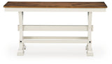 Brinfern Brown/Antique White Large Counter Height Dining Bench from Ashley - Luna Furniture