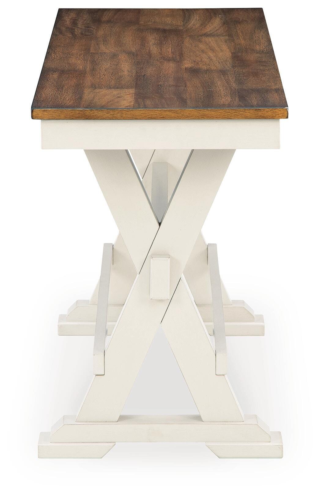 Brinfern Brown/Antique White Large Counter Height Dining Bench from Ashley - Luna Furniture