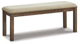 Moriville Grayish Brown Dining Table and 4 Chairs and Bench from Ashley Furniture - Luna Furniture