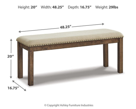 Moriville Grayish Brown Dining Bench from Ashley Furniture - Luna Furniture