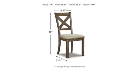 Moriville Grayish Brown Dining Table and 4 Chairs and Bench with Server from Ashley - Luna Furniture