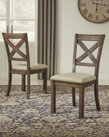 Moriville Grayish Brown Counter Height Dining Table, 4 Barstools and Server from Ashley - Luna Furniture