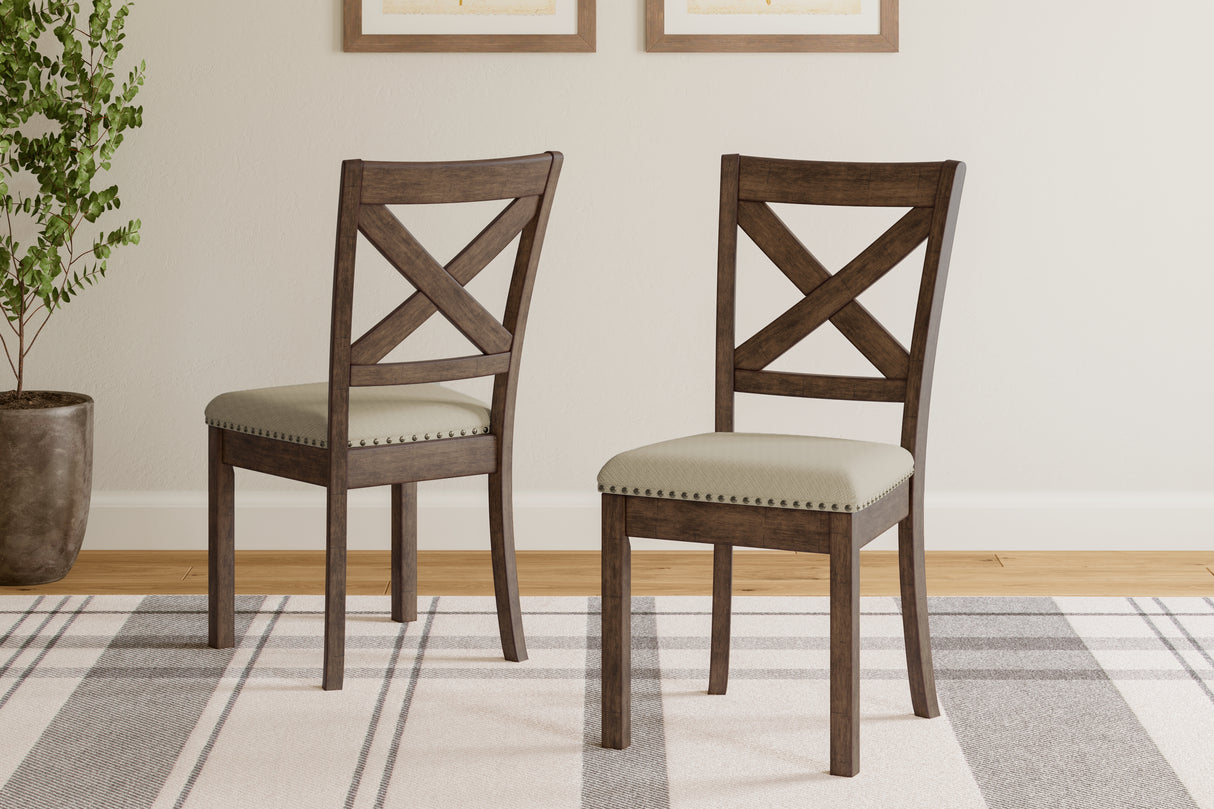 Moriville Grayish Brown Dining Chair, Set of 2 from Ashley Furniture - Luna Furniture