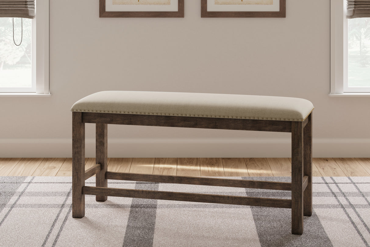 Moriville Grayish Brown Counter Height Bench from Ashley - Luna Furniture