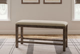Moriville Grayish Brown Counter Height Bench from Ashley - Luna Furniture