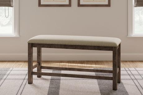 Moriville Grayish Brown Counter Height Bench from Ashley - Luna Furniture