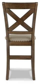 Moriville Grayish Brown Counter Height Chairs, Set of 2 from Ashley - Luna Furniture