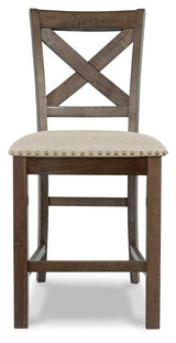 Moriville Grayish Brown Counter Height Set from Ashley - Luna Furniture