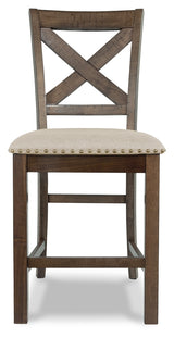 Moriville Grayish Brown Counter Height Chairs, Set of 2 from Ashley - Luna Furniture