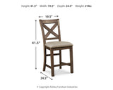 Moriville Grayish Brown Counter Height Set from Ashley - Luna Furniture