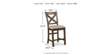 Moriville Grayish Brown Counter Height Dining Table and 2 Barstools and Bench from Ashley Furniture - Luna Furniture