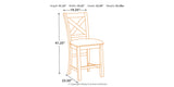 Moriville Counter Height Dining Table and 6 Barstools in Grayish Brown from Ashley Furniture - Luna Furniture