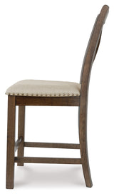 Moriville Grayish Brown Counter Height Chairs, Set of 2 from Ashley - Luna Furniture