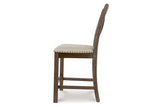 Moriville Grayish Brown Counter Height Dining Table with 4 Barstools and Bench from Ashley Furniture - Luna Furniture