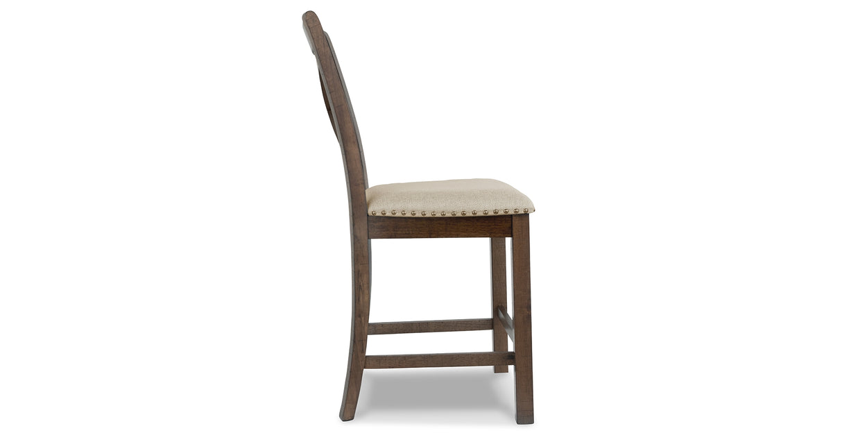 Moriville Counter Height Dining Table and 6 Barstools in Grayish Brown from Ashley Furniture - Luna Furniture
