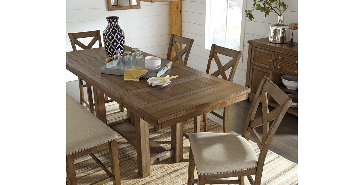 Moriville Grayish Brown Counter Height Dining Extension Table from Ashley - Luna Furniture