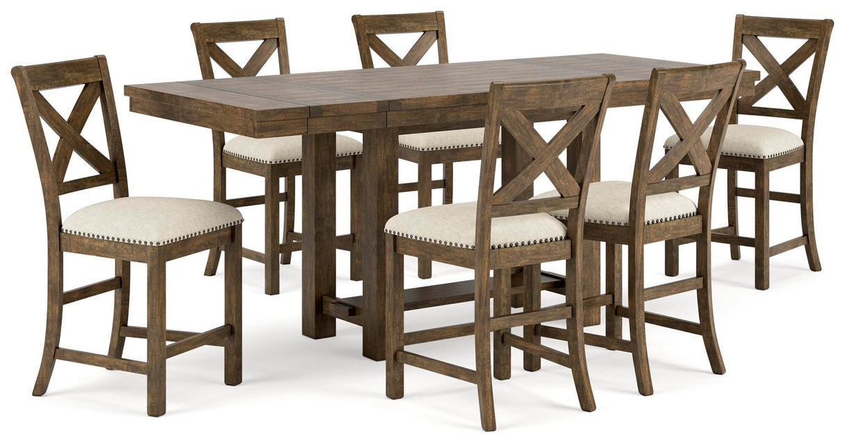Moriville Grayish Brown Counter Height Set from Ashley - Luna Furniture