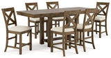Moriville Grayish Brown Counter Height Set from Ashley - Luna Furniture