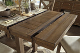 Moriville Grayish Brown Counter Height Dining Table with 4 Barstools and Bench from Ashley Furniture - Luna Furniture