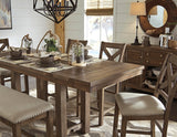 Moriville Grayish Brown Counter Height Dining Extension Table from Ashley - Luna Furniture
