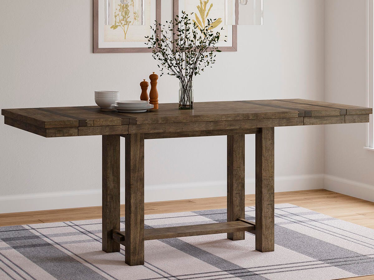 Moriville Grayish Brown Counter Height Dining Extension Table from Ashley - Luna Furniture