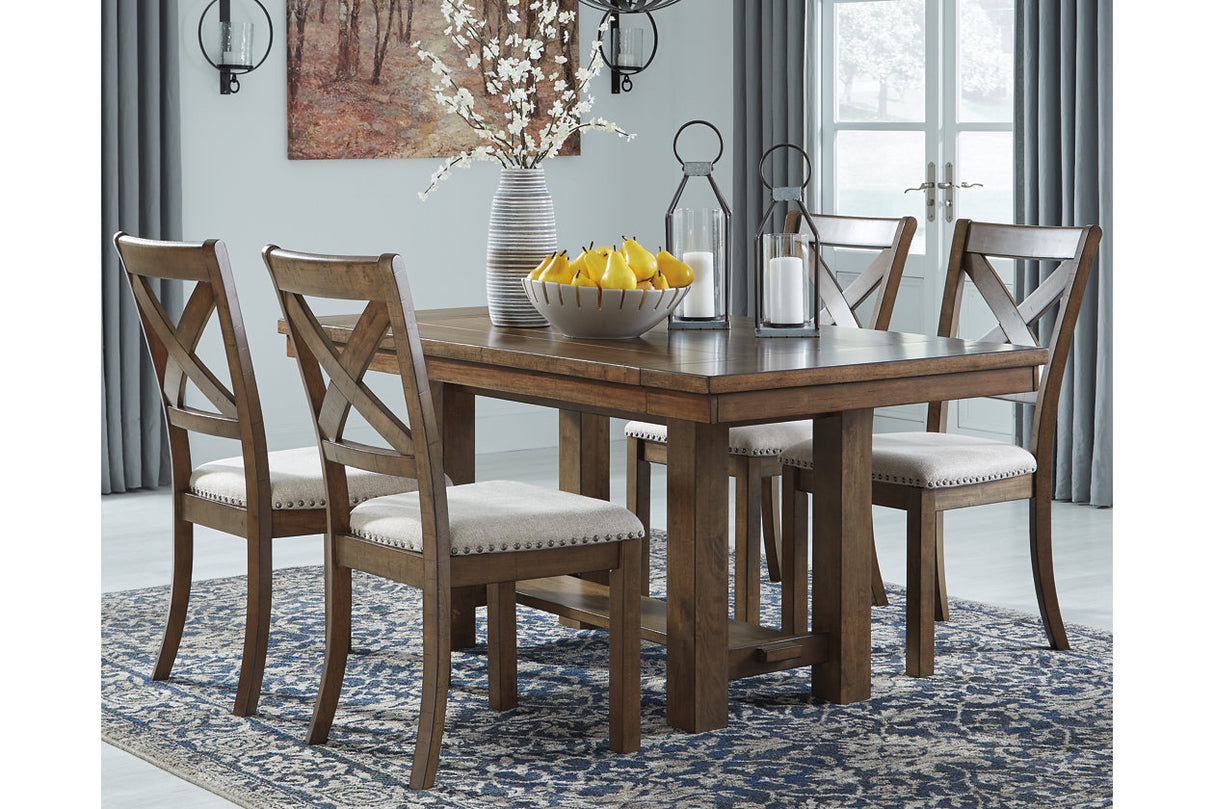 Moriville Grayish Brown Dining Table and 4 Chairs from Ashley Furniture - Luna Furniture