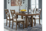 Moriville Grayish Brown Dining Table and 4 Chairs from Ashley Furniture - Luna Furniture