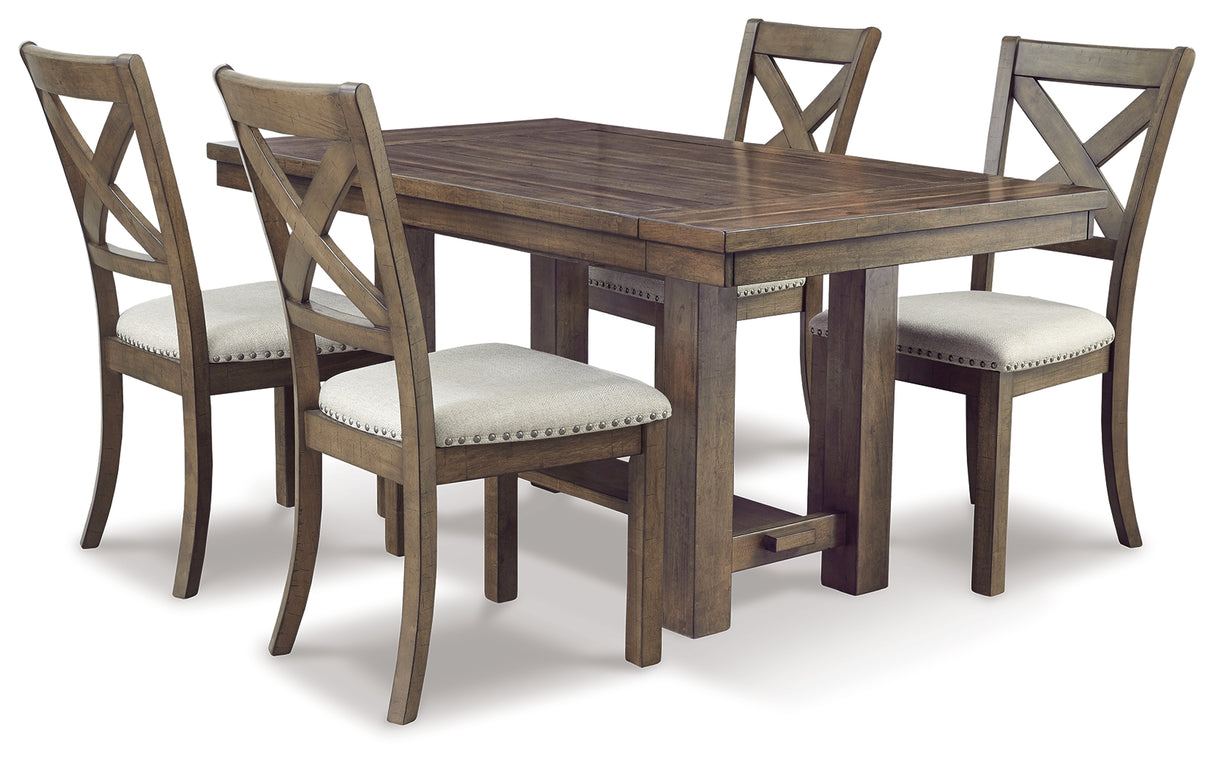 Moriville Grayish Brown Extendable Dining Set from Ashley - Luna Furniture