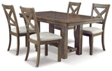 Moriville Grayish Brown Extendable Dining Set from Ashley - Luna Furniture