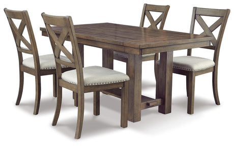 Moriville Grayish Brown Extendable Dining Set from Ashley Furniture - Luna Furniture