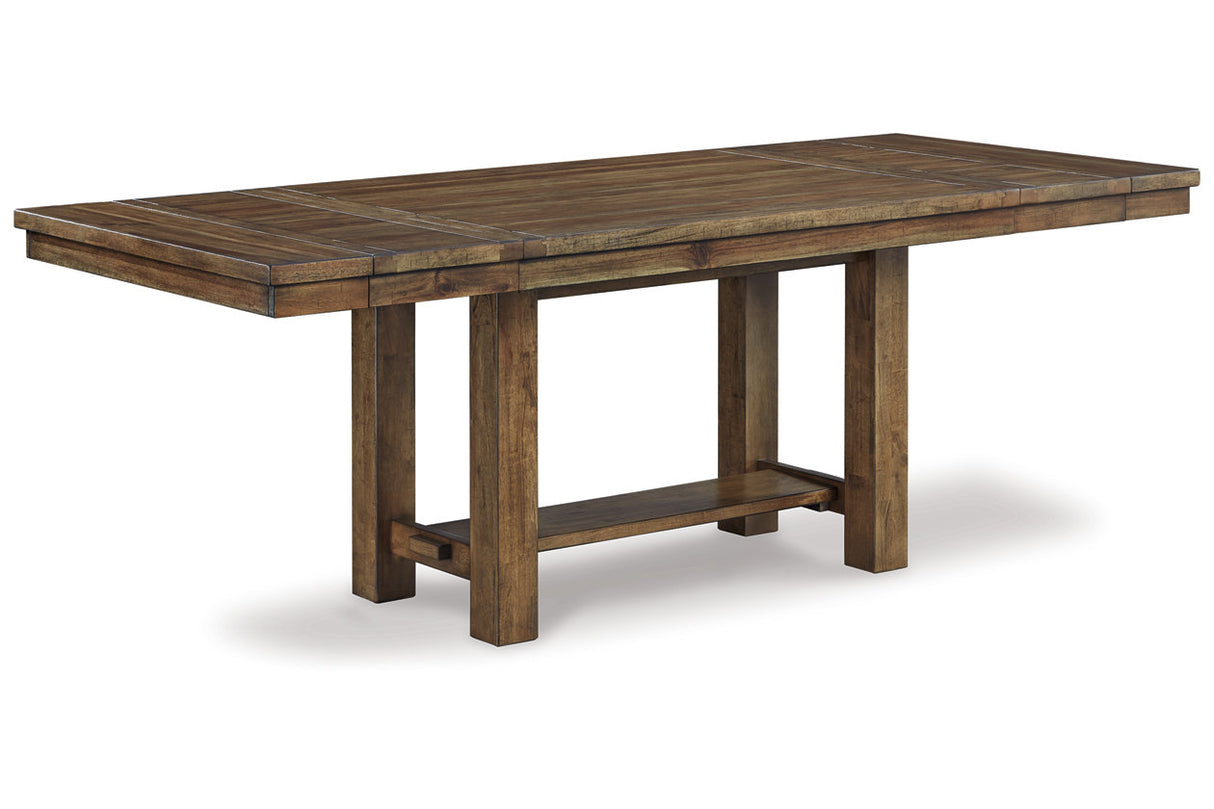 Moriville Grayish Brown Dining Table and 4 Chairs and Bench from Ashley Furniture - Luna Furniture