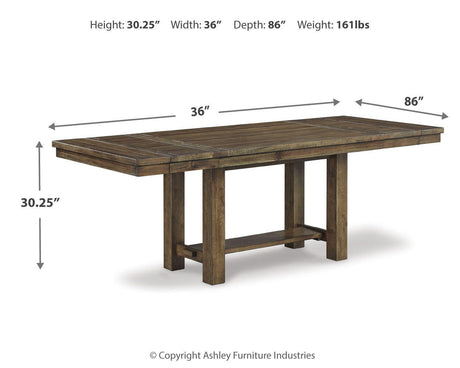 Moriville Grayish Brown Dining Extension Table from Ashley - Luna Furniture