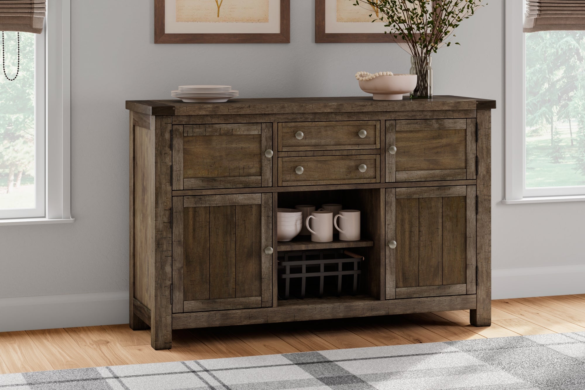 Ashley Moriville Grayish Brown Dining Server – Luna Furniture