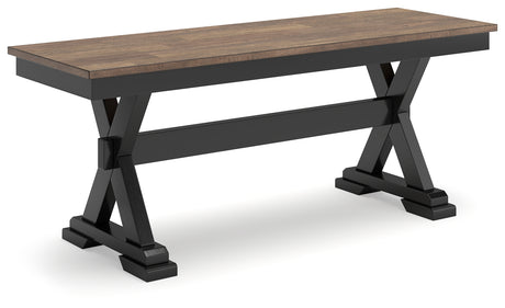 Wildenauer Brown/Black Dining Table with 2 Chairs and Bench from Ashley - Luna Furniture