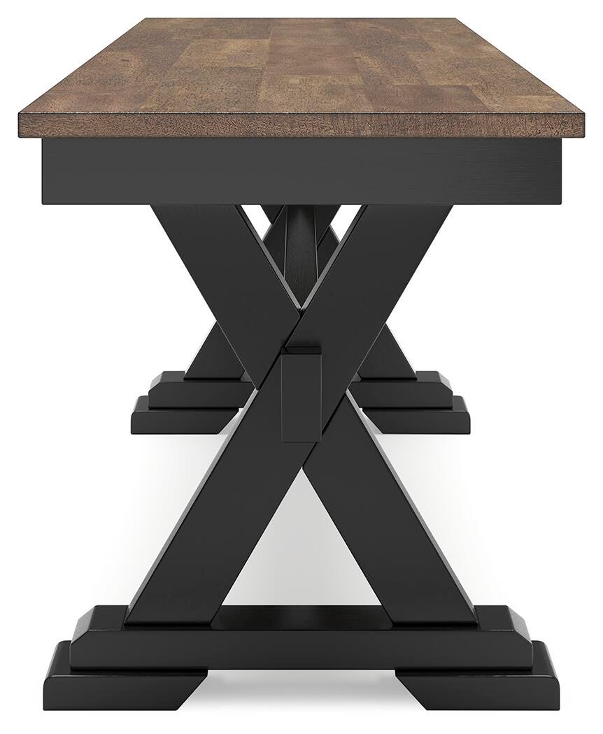 Wildenauer Brown/Black Dining Table with 2 Chairs and Bench from Ashley Furniture - Luna Furniture